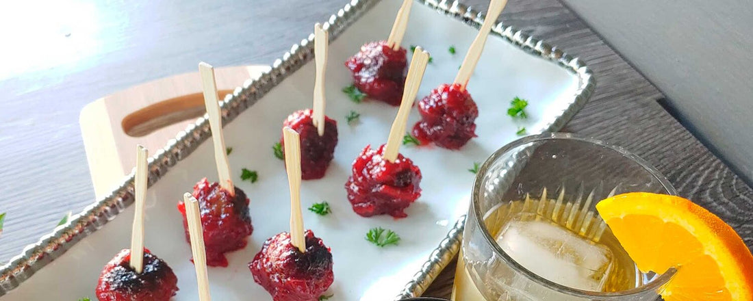 Tipsy Cranberry Bourbon Meatballs